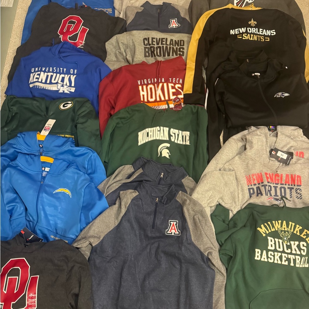 NFL NBA and NCAA Assorted Team Hoodies and Sweatshirts See Below!